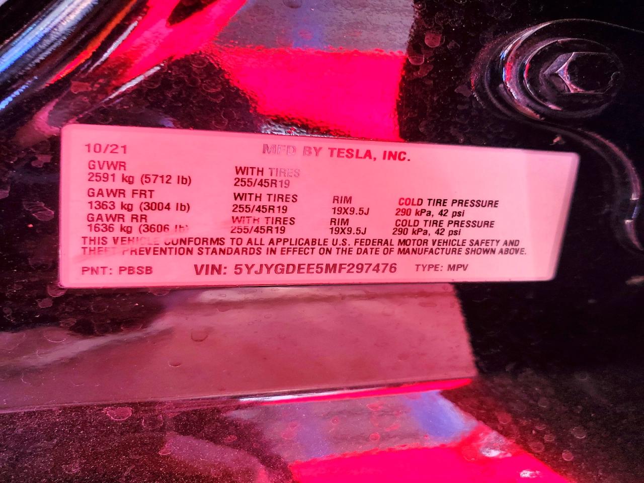 2021 TESLA MODEL Y