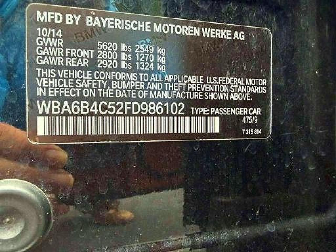 2015 BMW 6 SERIES