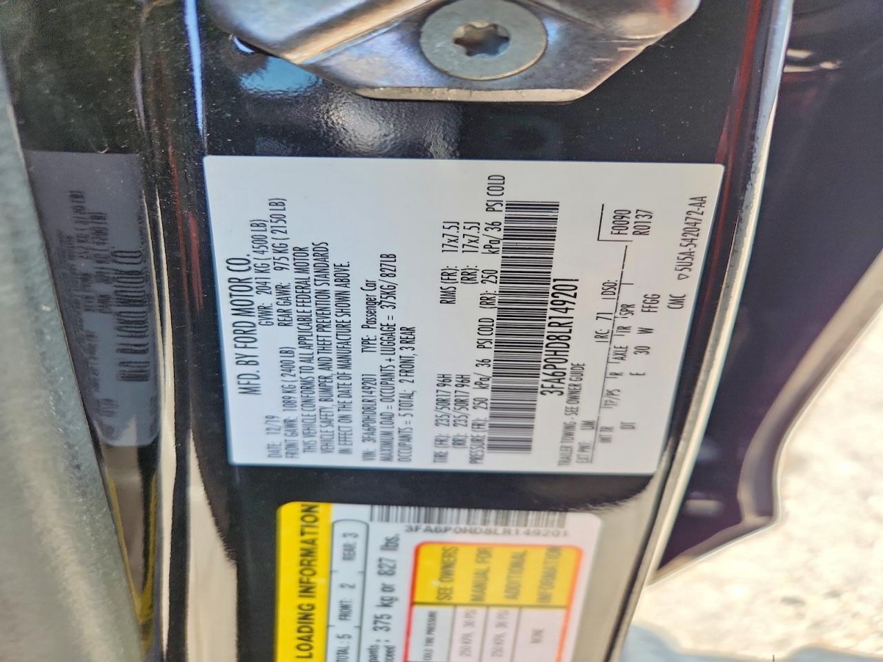 2020 FORD FUSION