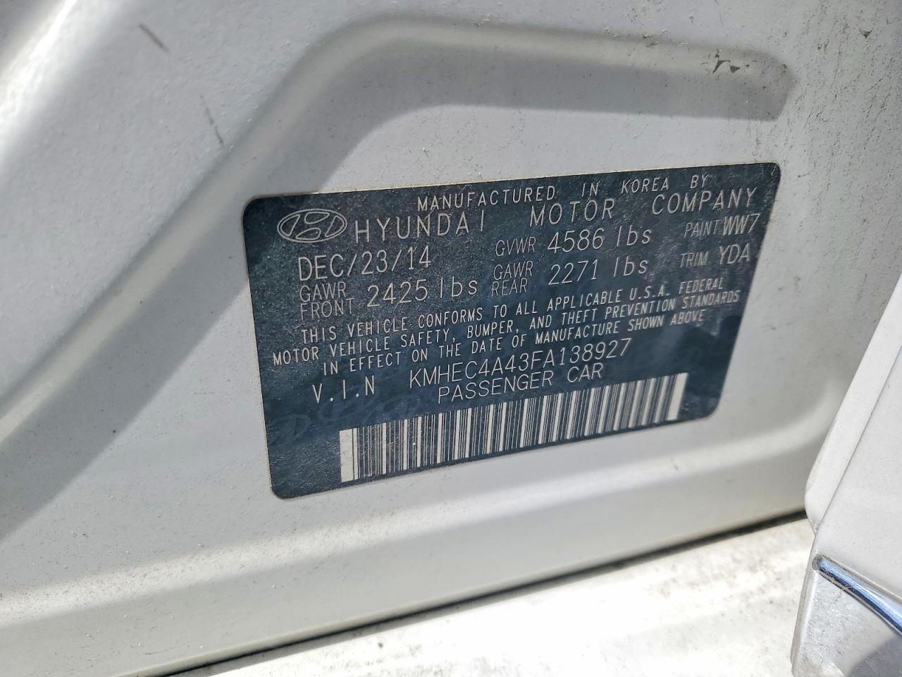 2015 HYUNDAI SONATA