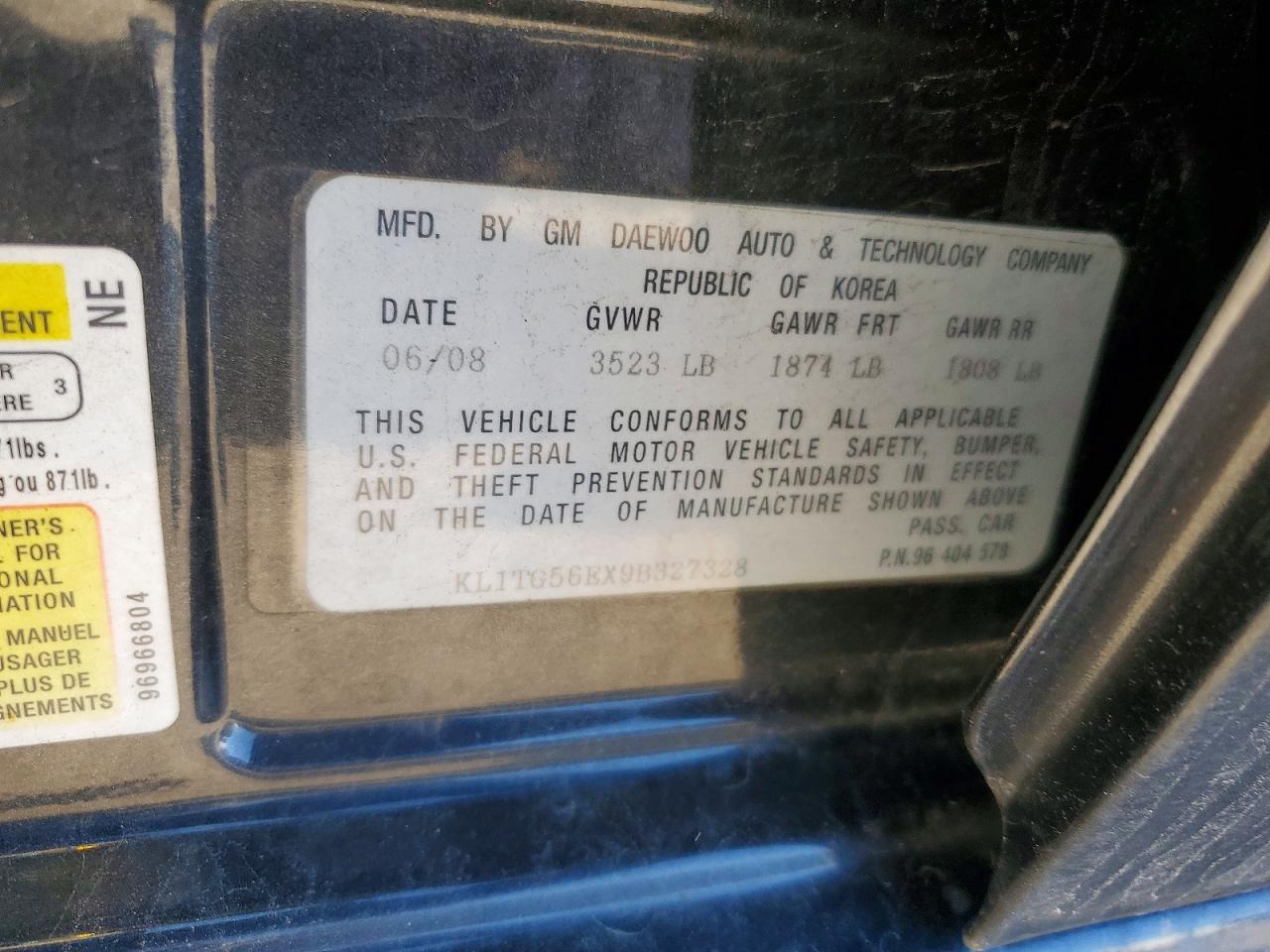 2009 CHEVROLET AVEO
