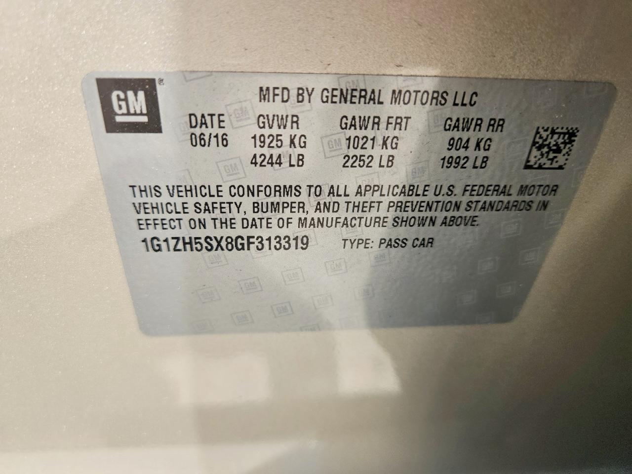2016 CHEVROLET MALIBU