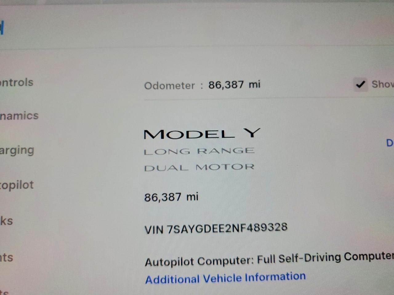 2022 TESLA MODEL Y