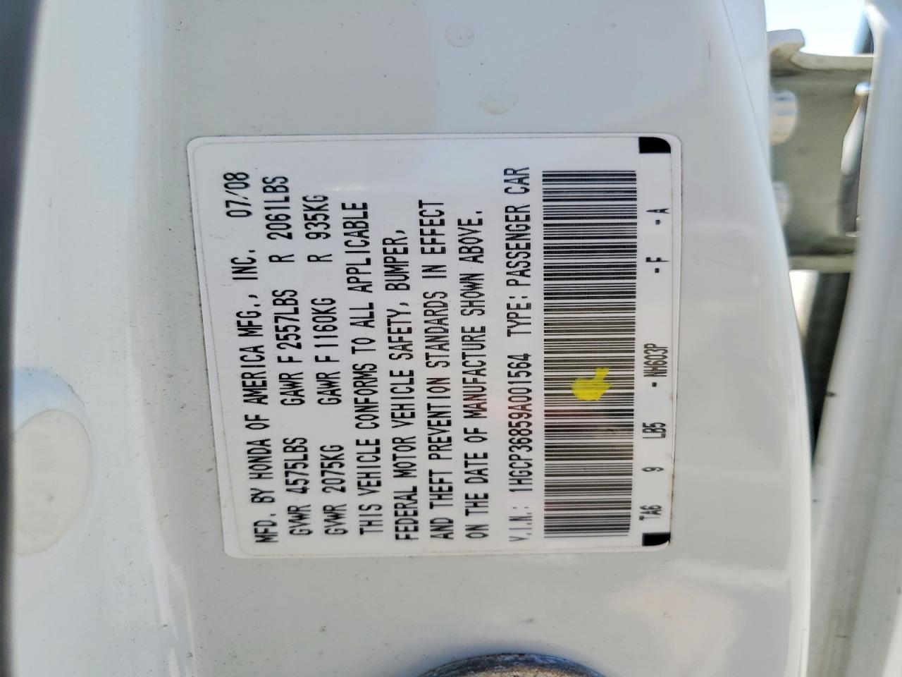 2009 HONDA ACCORD