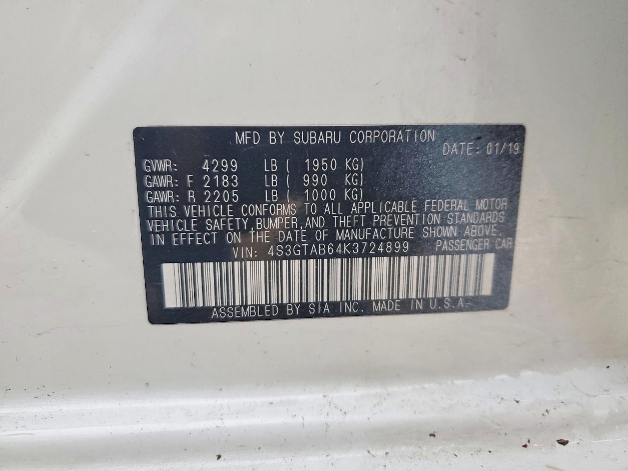2019 SUBARU IMPREZA
