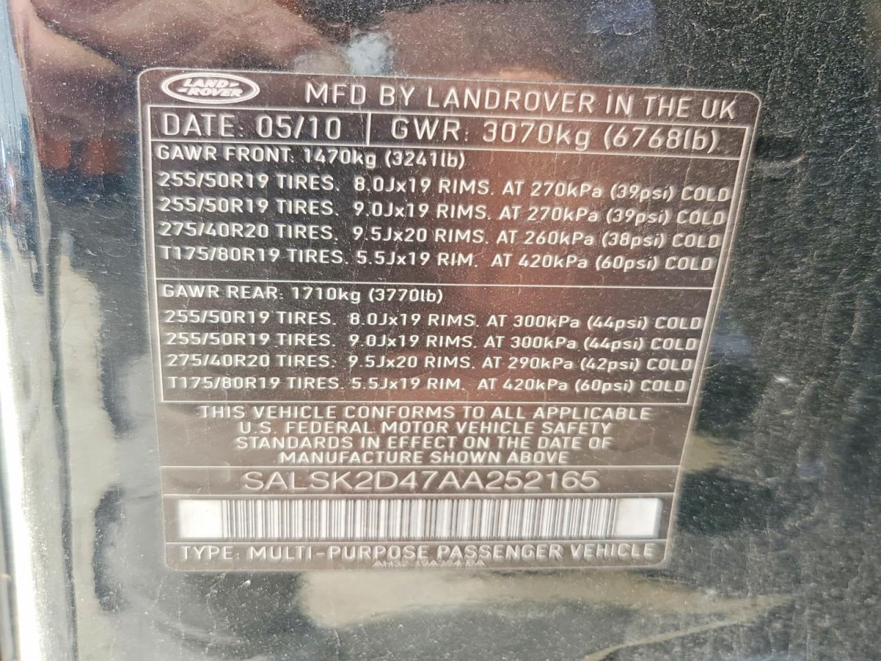 2010 LAND ROVER RANGEROVER
