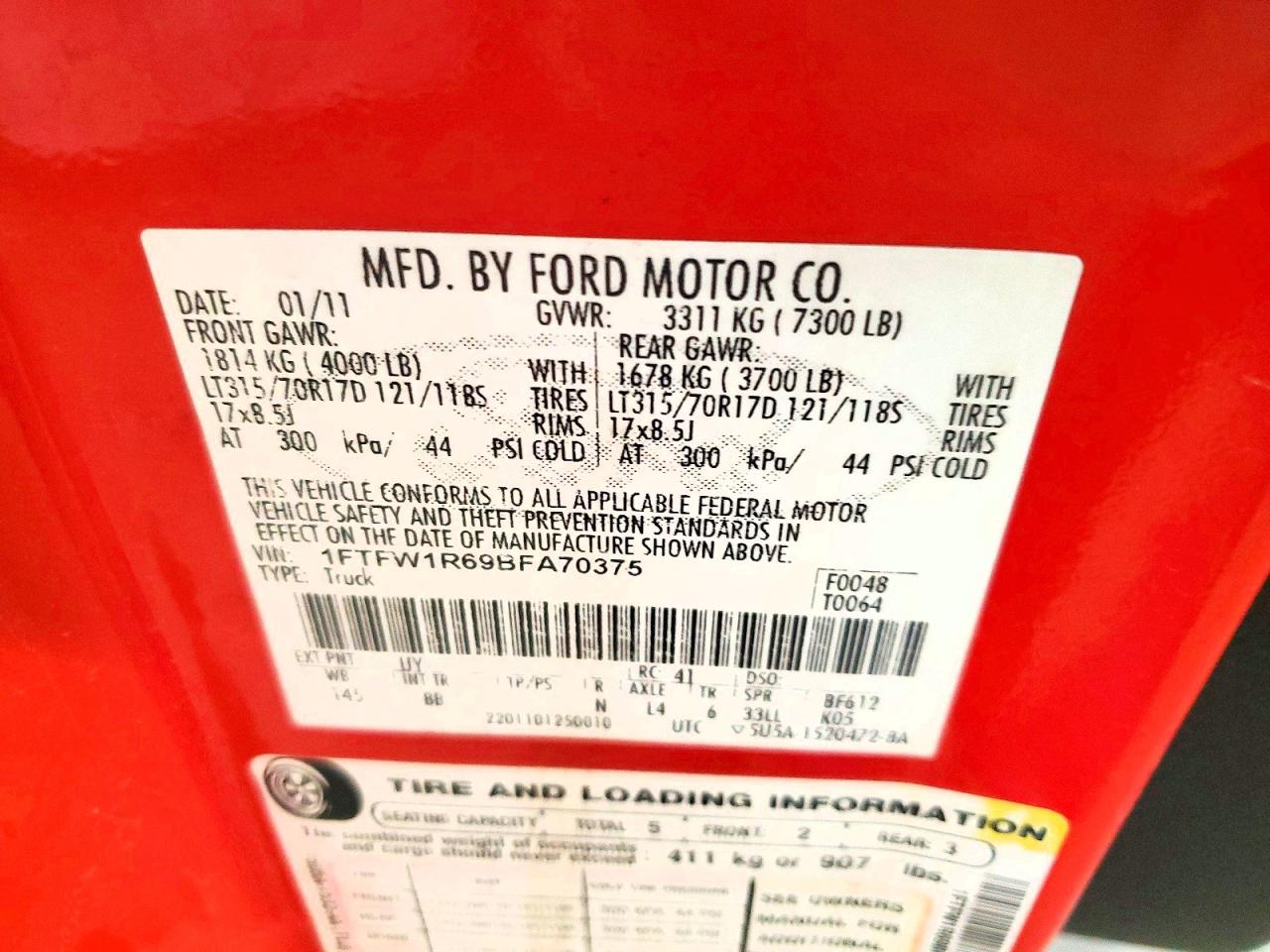 2011 FORD F150