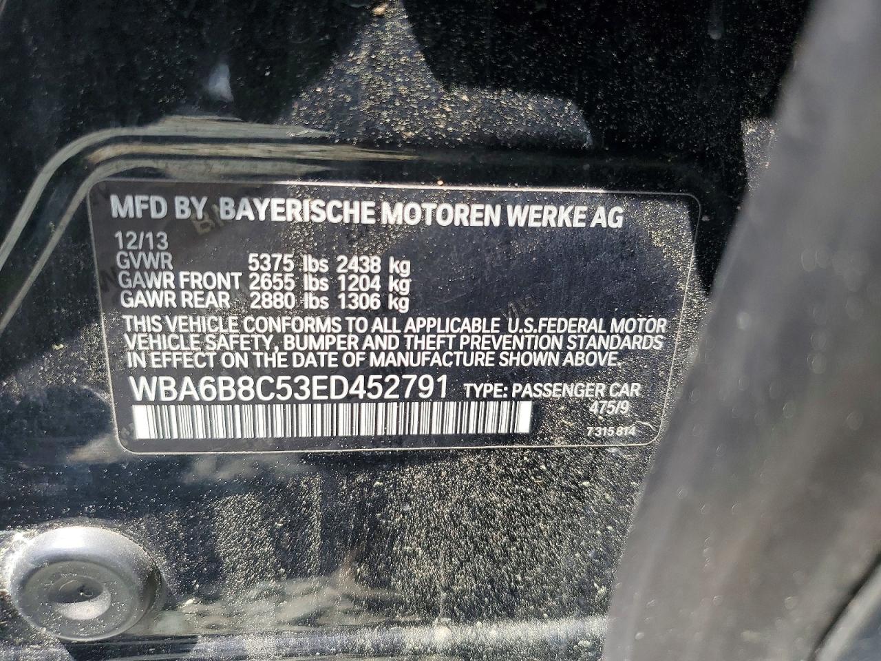 2014 BMW 6 SERIES