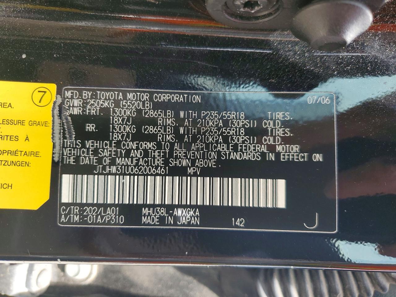 2006 LEXUS RX400