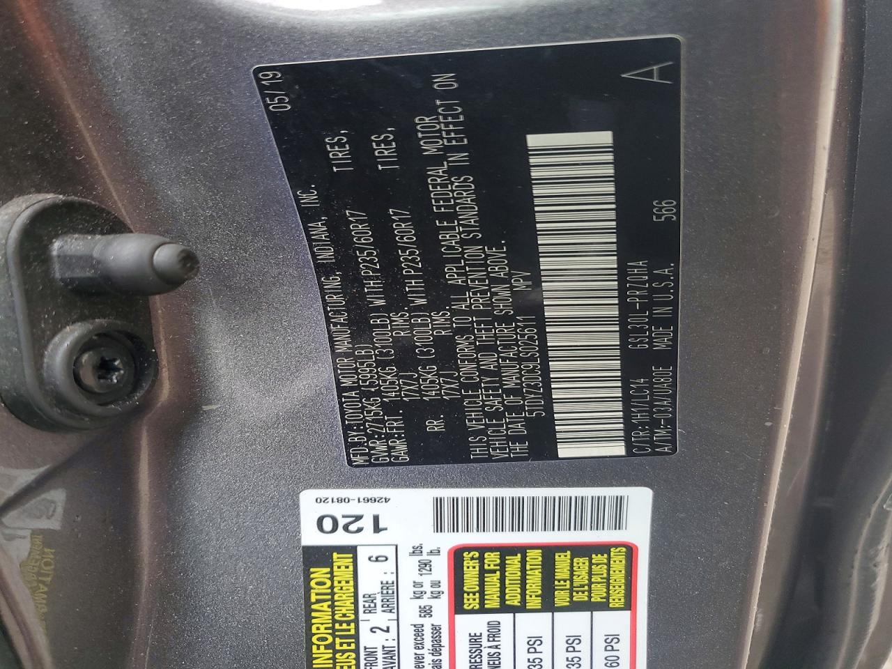 2020 TOYOTA SIENNA
