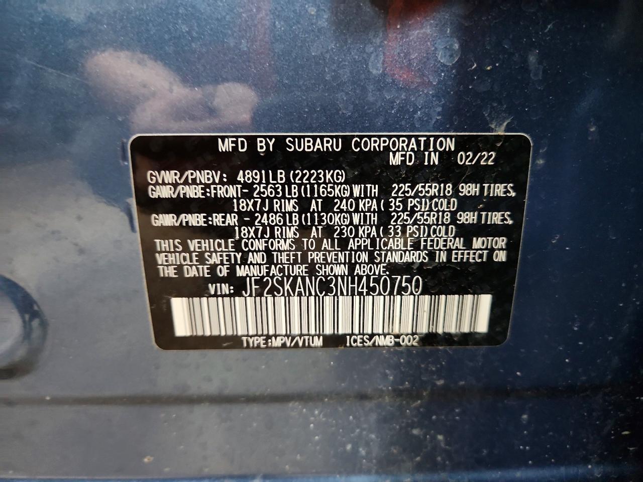 2022 SUBARU FORESTER