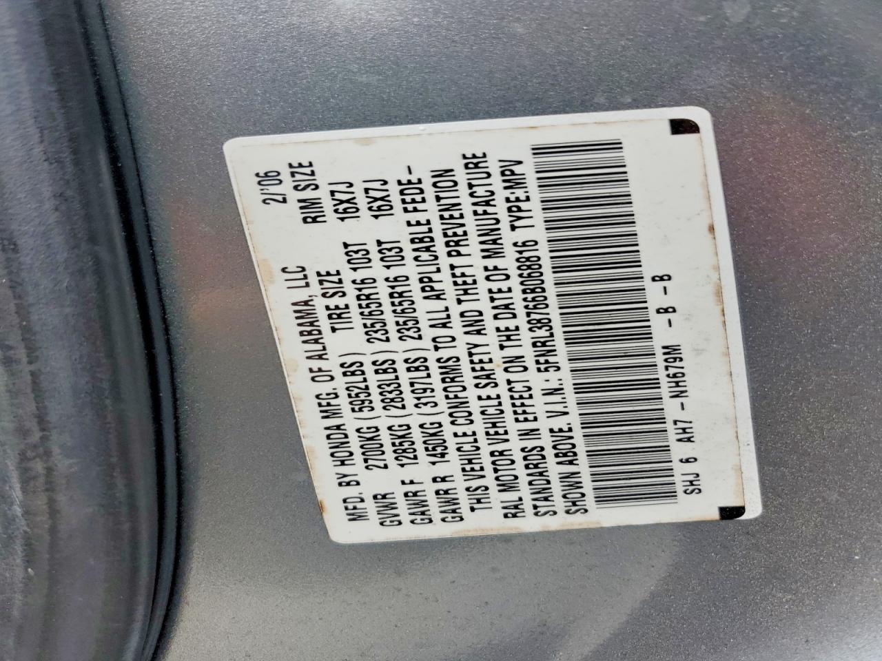 2006 HONDA ODYSSEY