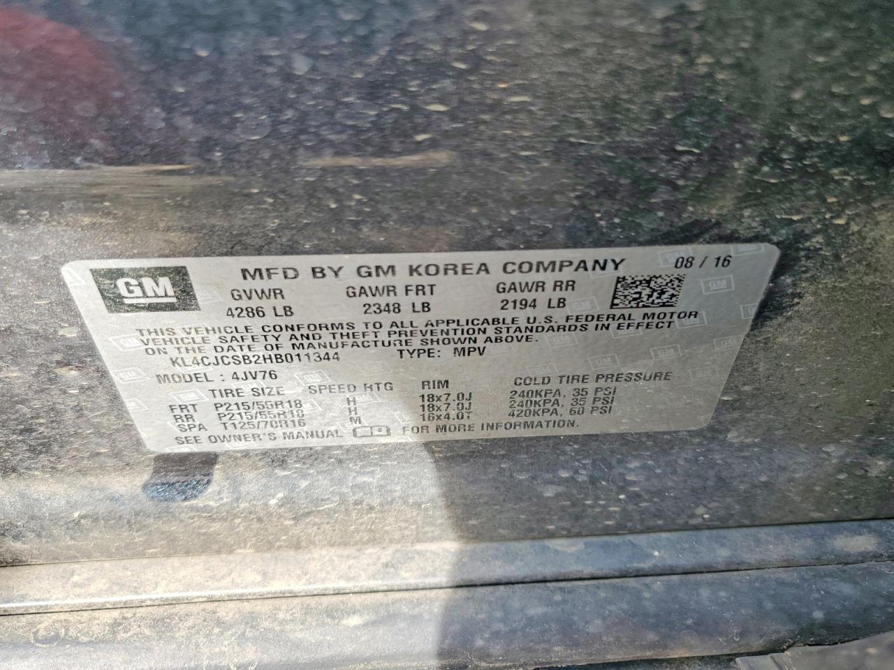 2017 BUICK ENCORE