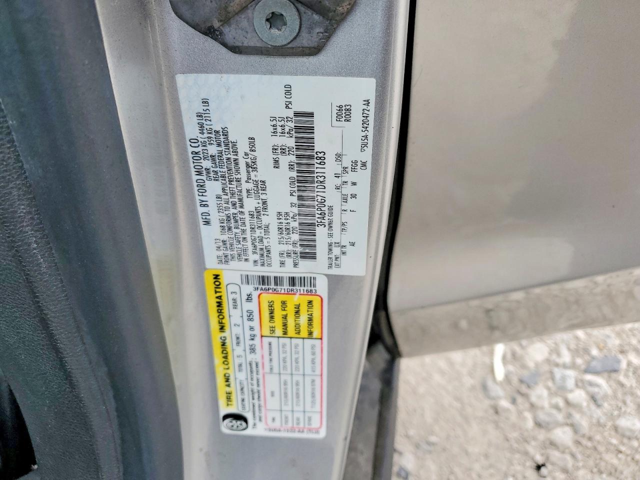 2013 FORD FUSION