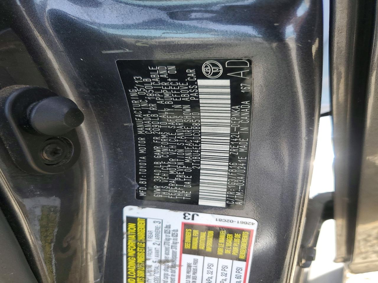 2013 TOYOTA COROLLA