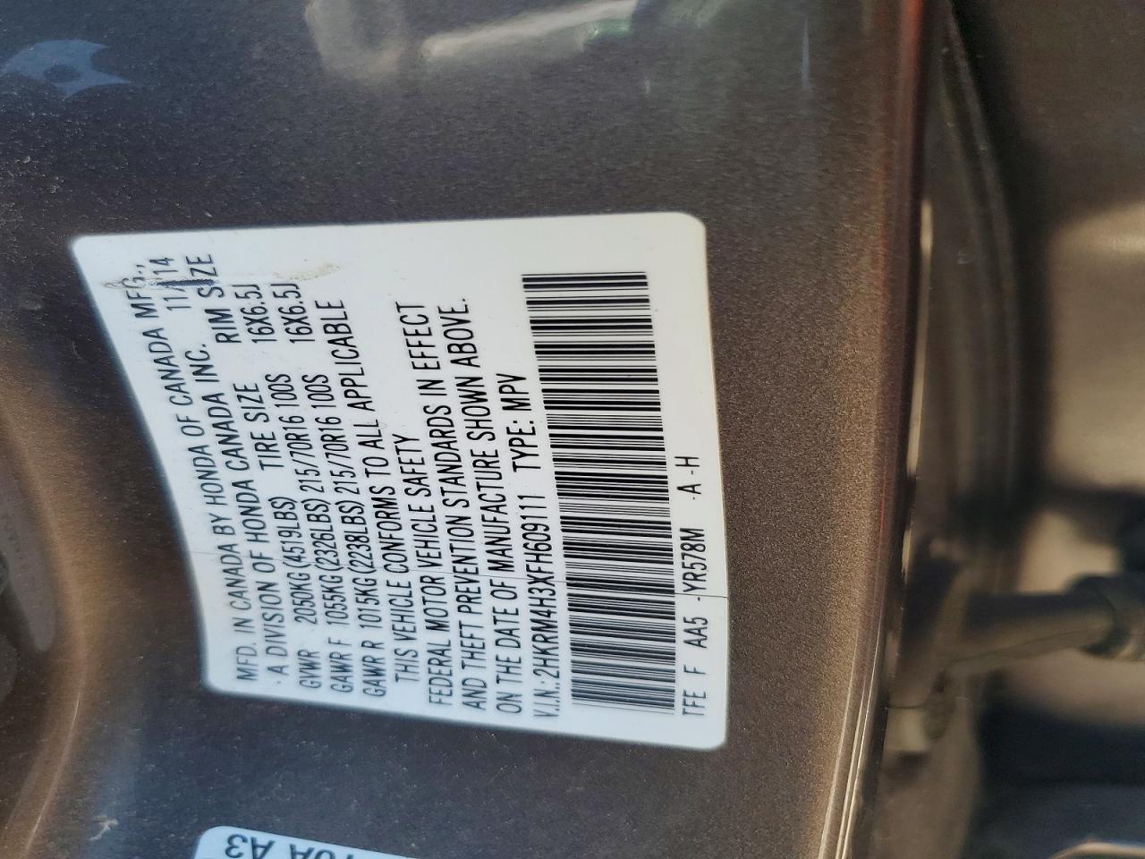 2015 HONDA CRV