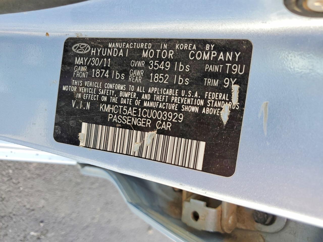 2012 HYUNDAI ACCENT