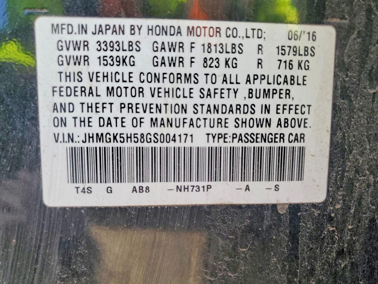 2016 HONDA FIT