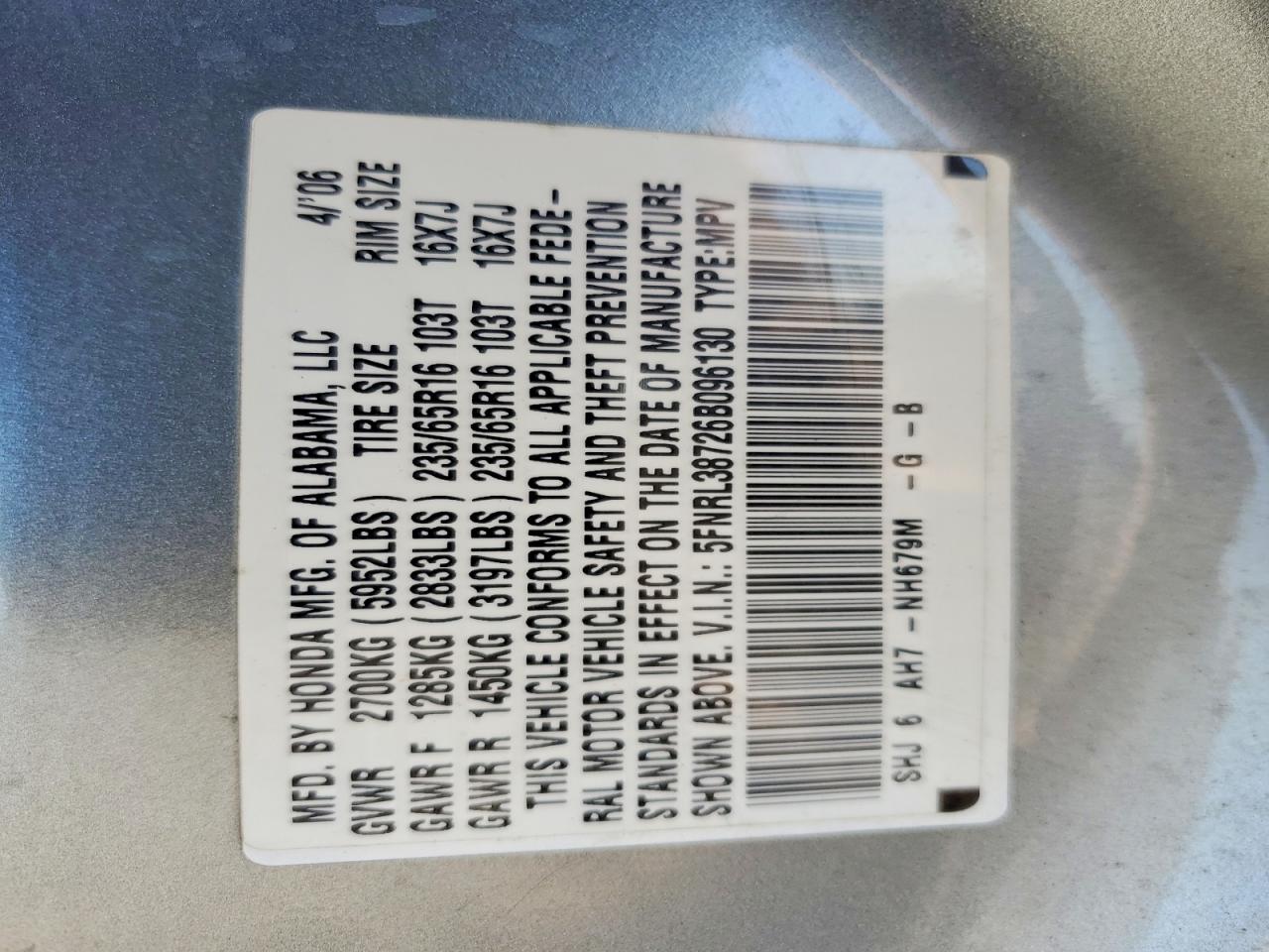 2006 HONDA ODYSSEY