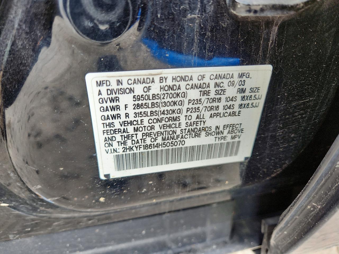 2004 HONDA PILOT