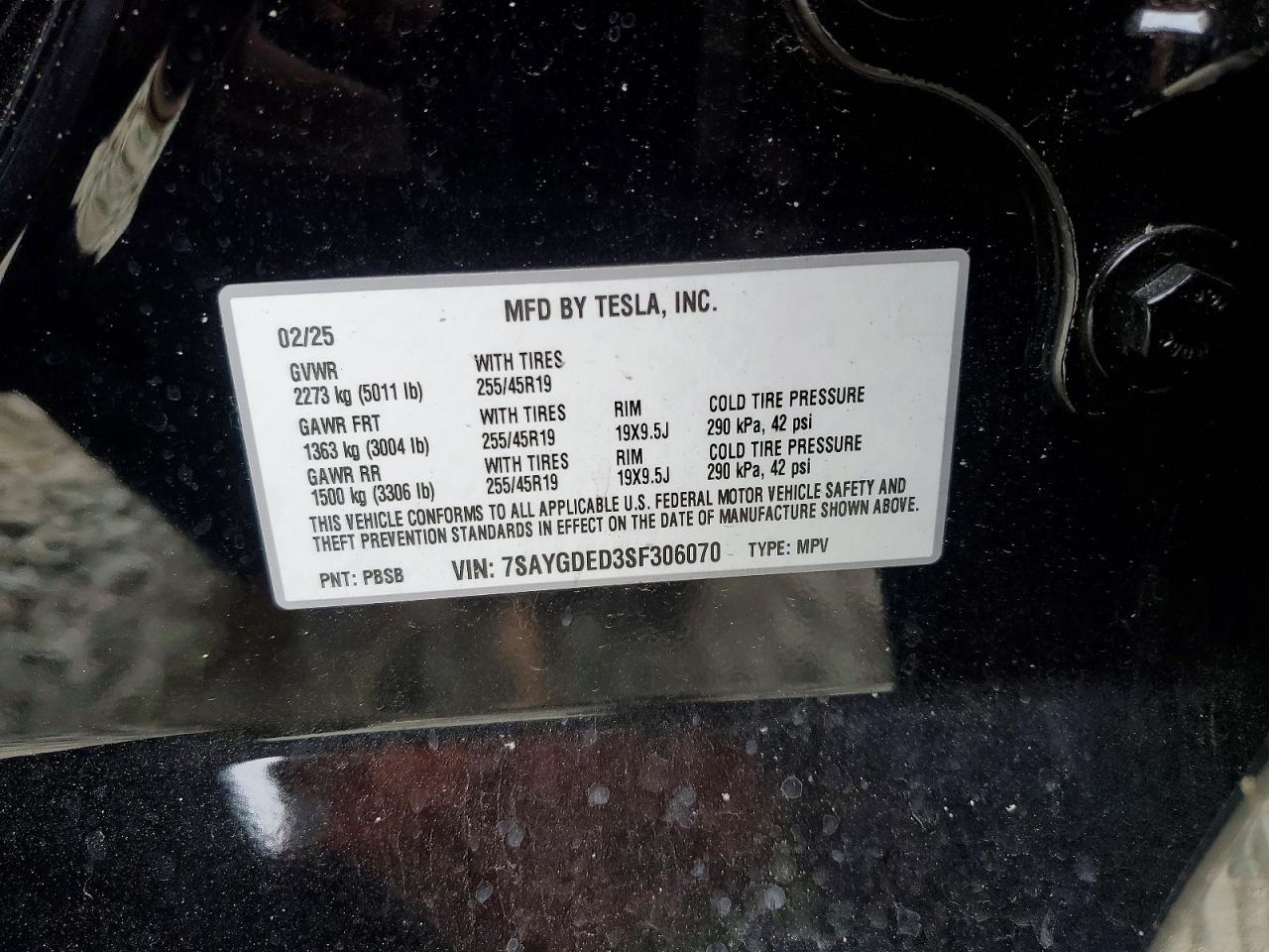 2025 TESLA MODEL Y