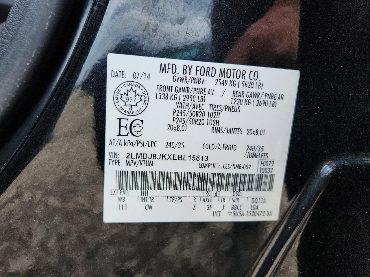 2014 LINCOLN MKX
