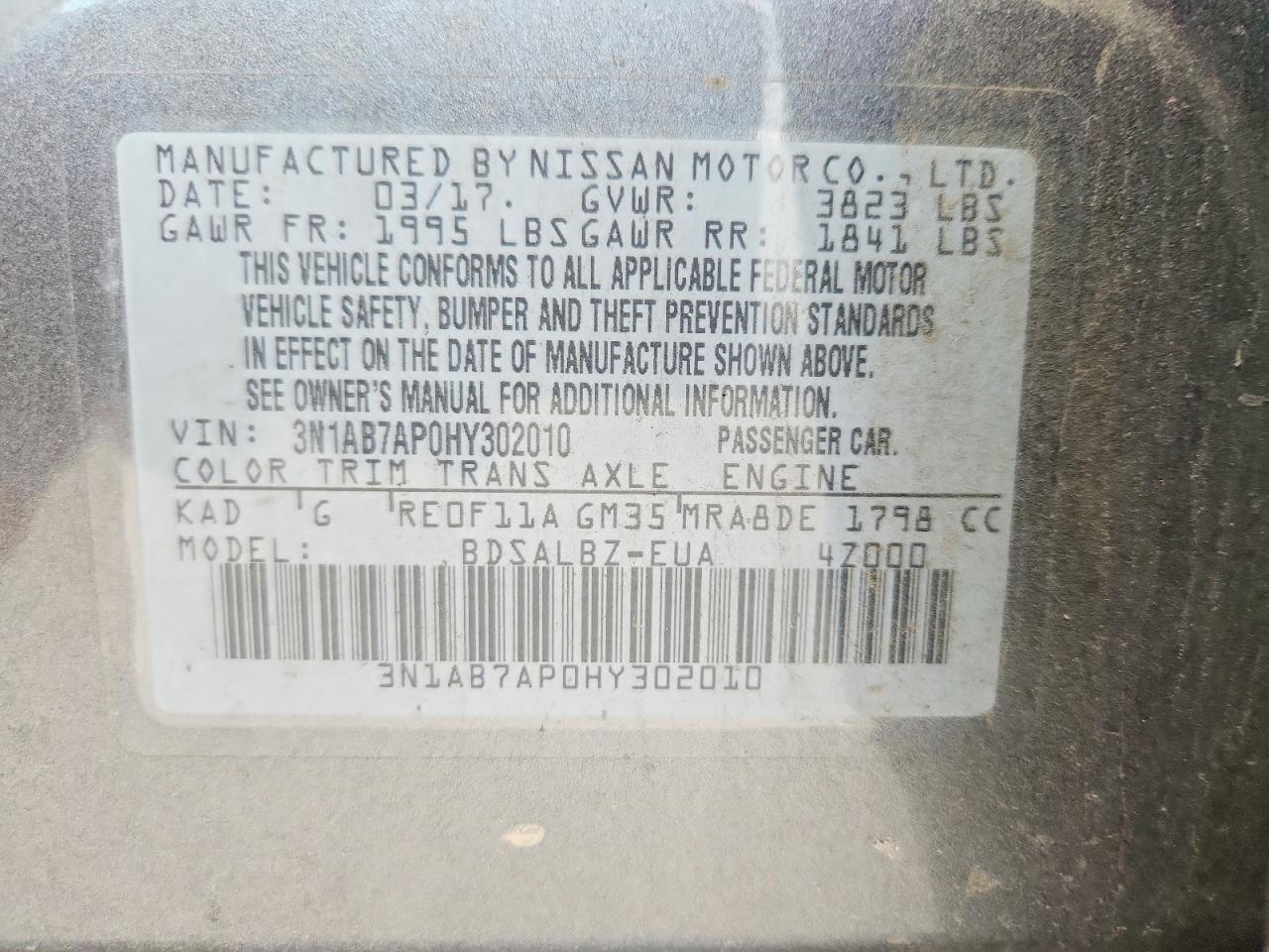 2017 NISSAN SENTRA