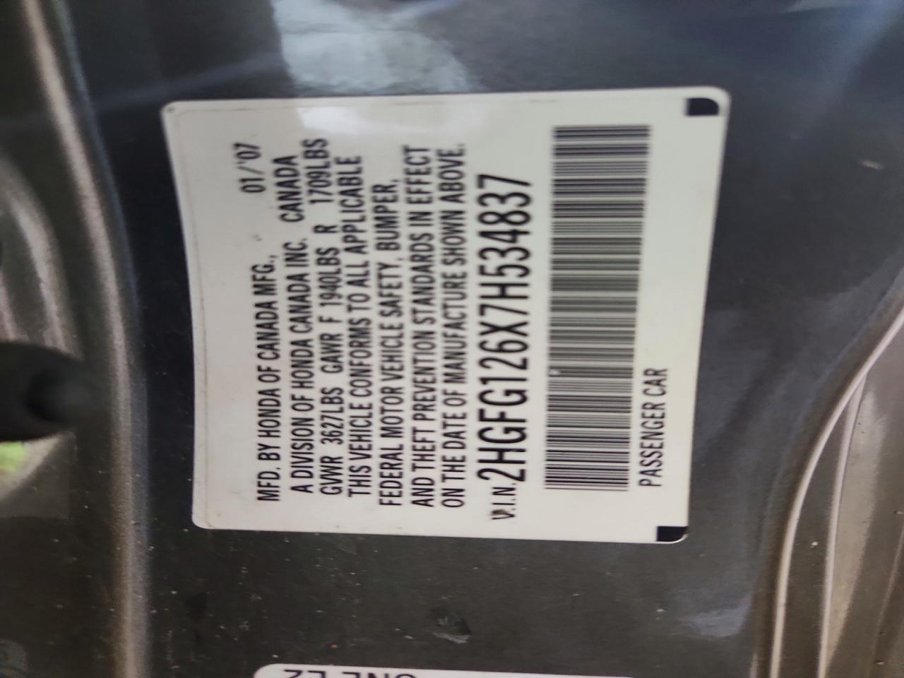 2007 HONDA CIVIC