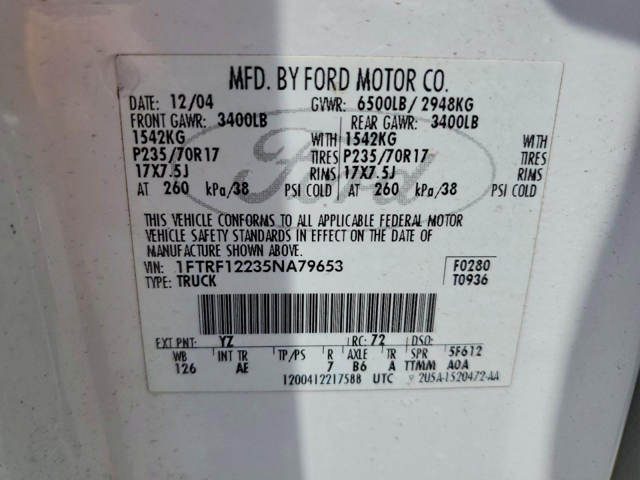 2005 FORD F150