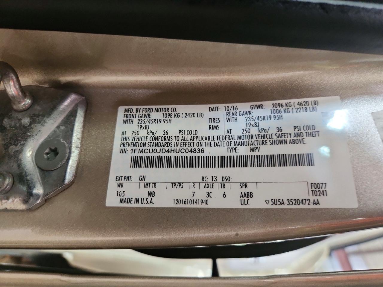 2017 FORD ESCAPE