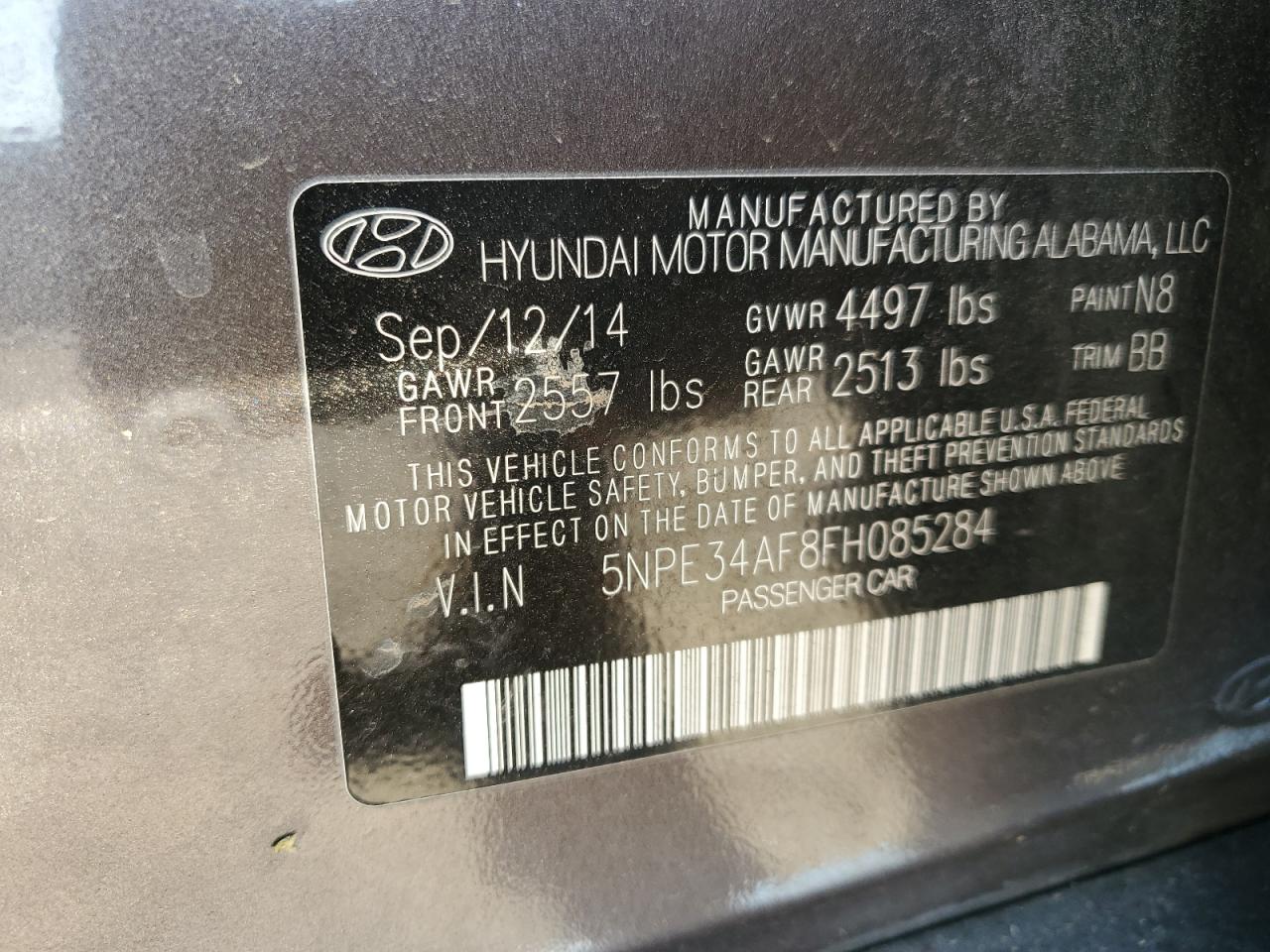 2015 HYUNDAI SONATA