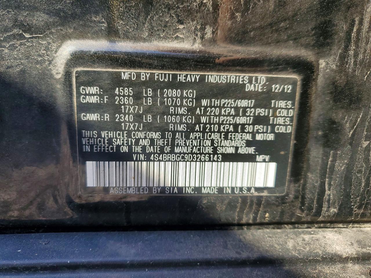 2013 SUBARU OUTBACK
