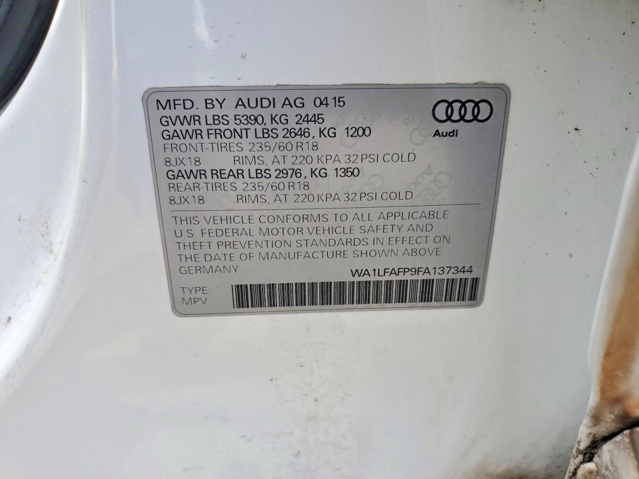 2015 AUDI Q5