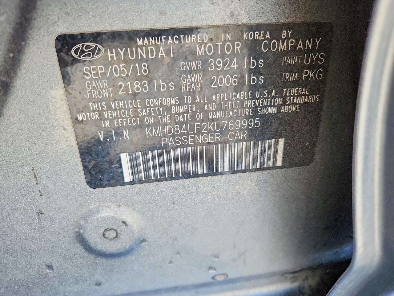 2019 HYUNDAI ELANTRA