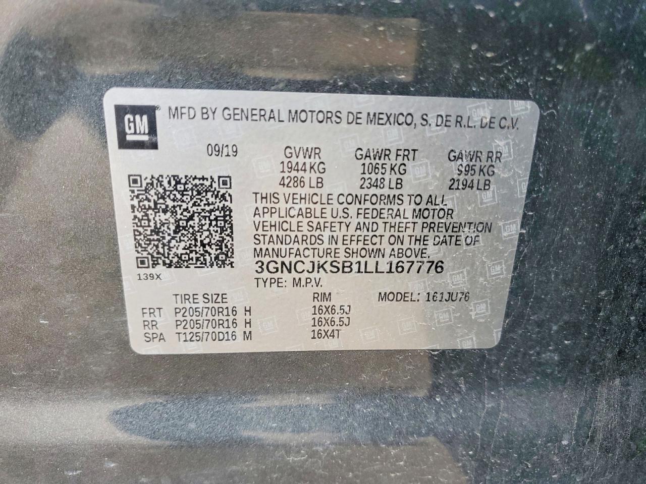 2020 CHEVROLET TRAX
