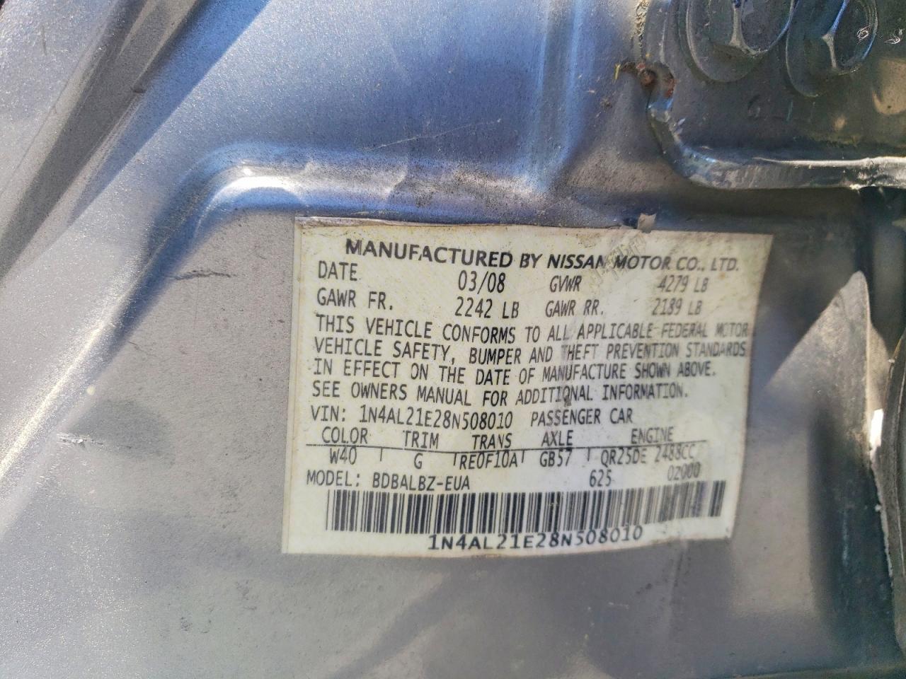 2008 NISSAN ALTIMA