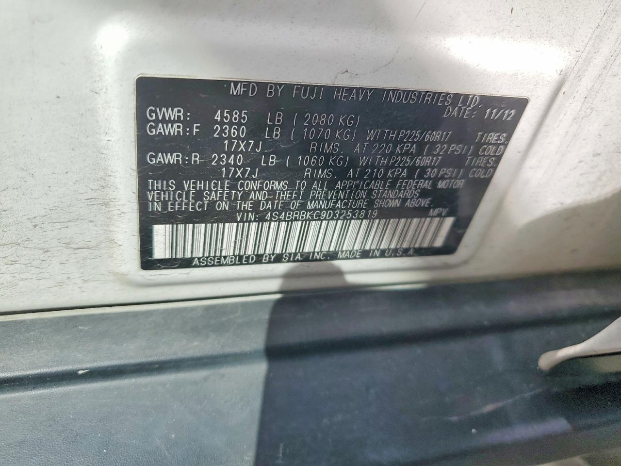 2013 SUBARU OUTBACK