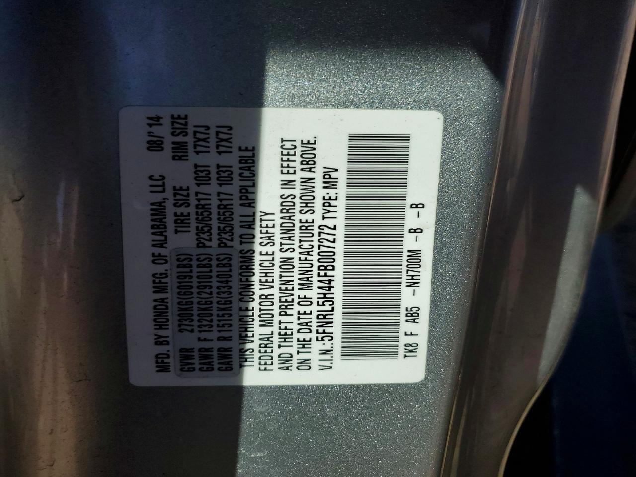 2015 HONDA ODYSSEY