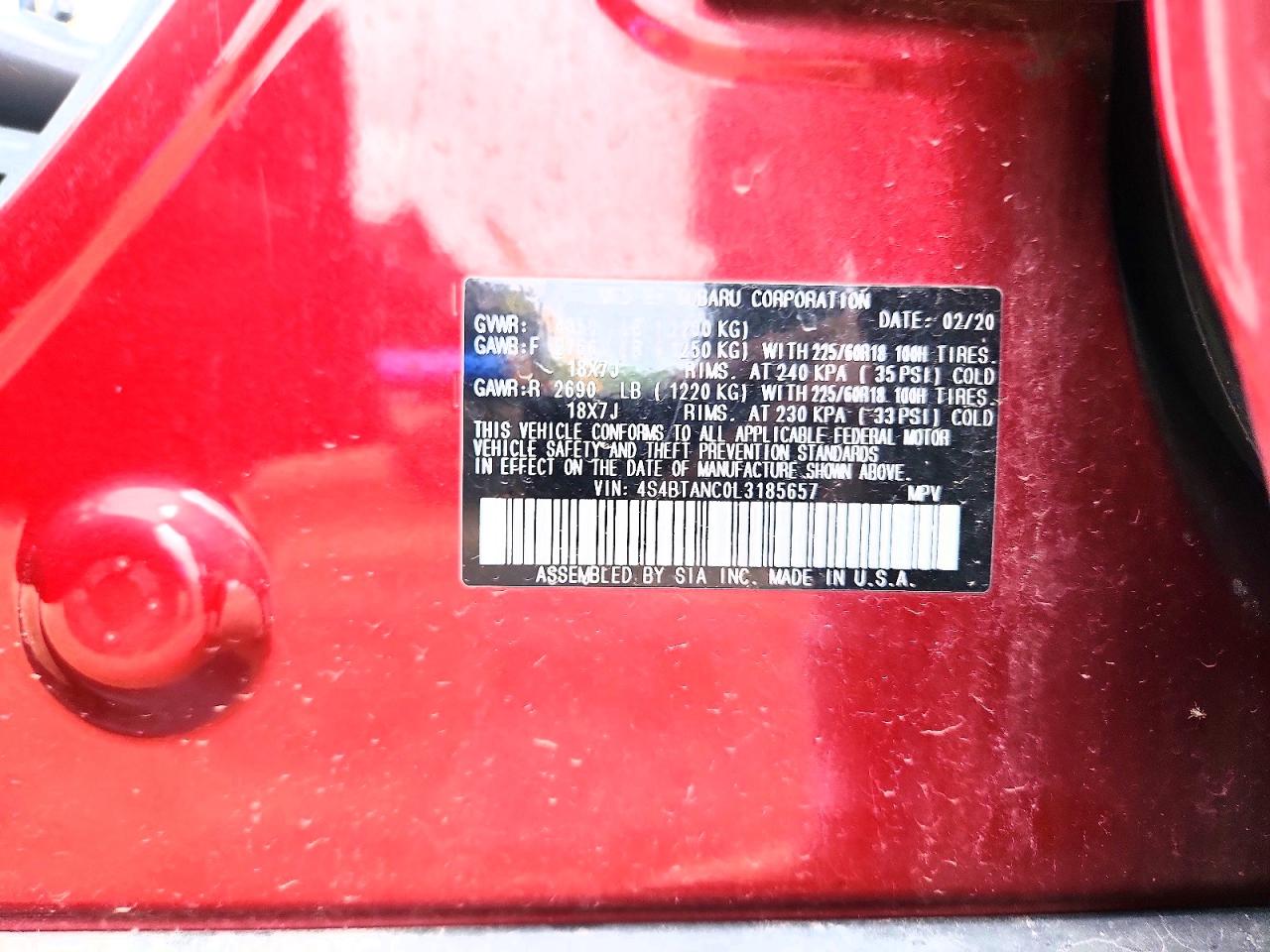 2020 SUBARU OUTBACK