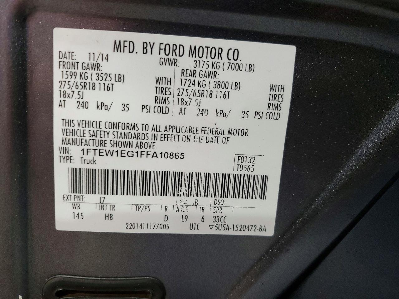 2015 FORD F150