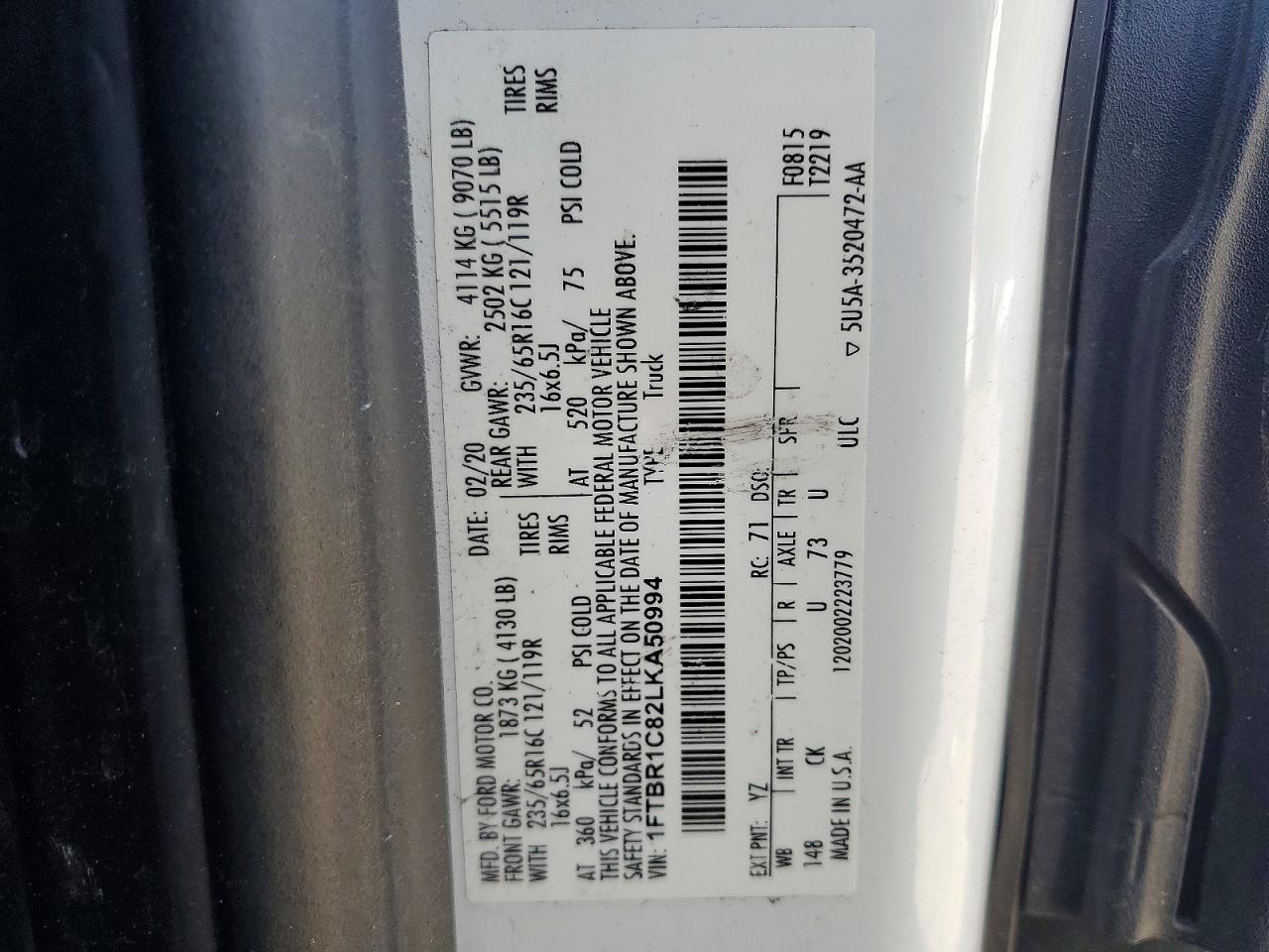 2020 FORD TRANSIT