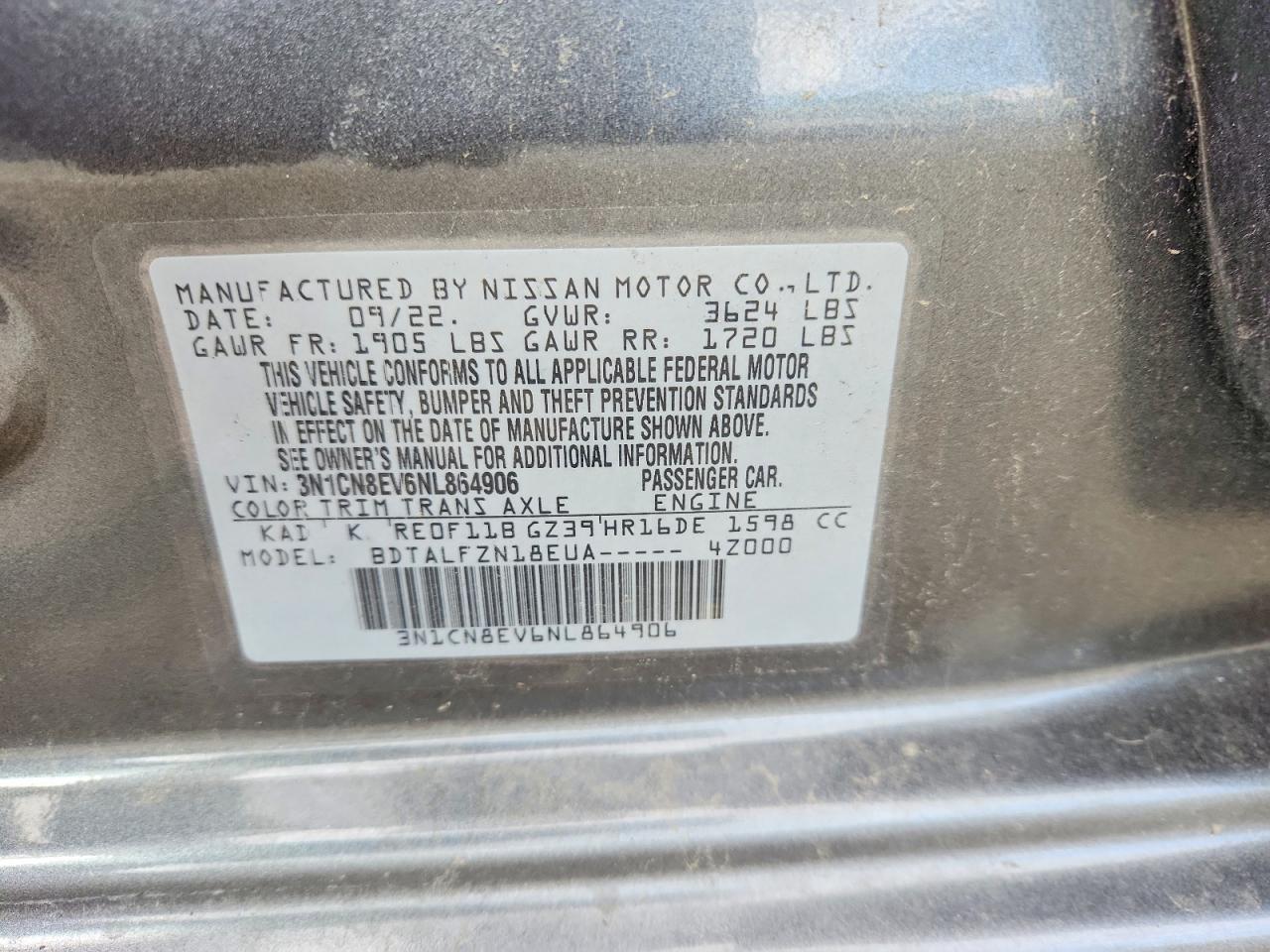 2022 NISSAN VERSA