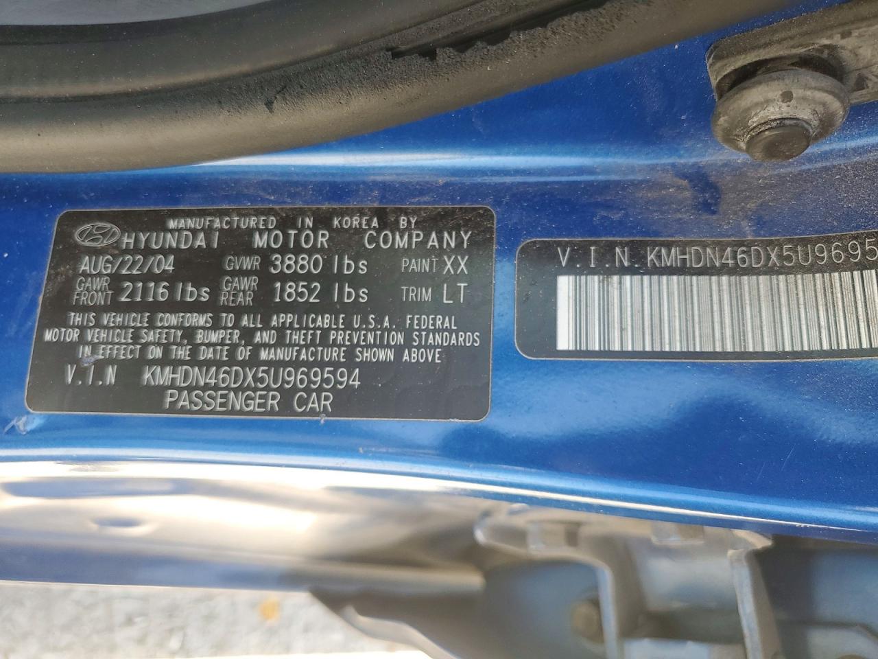 2005 HYUNDAI ELANTRA