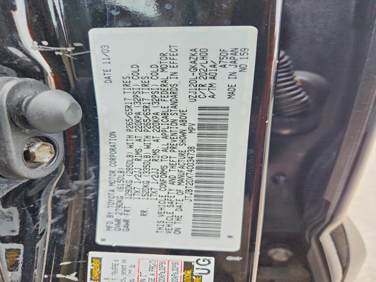 2004 LEXUS GX
