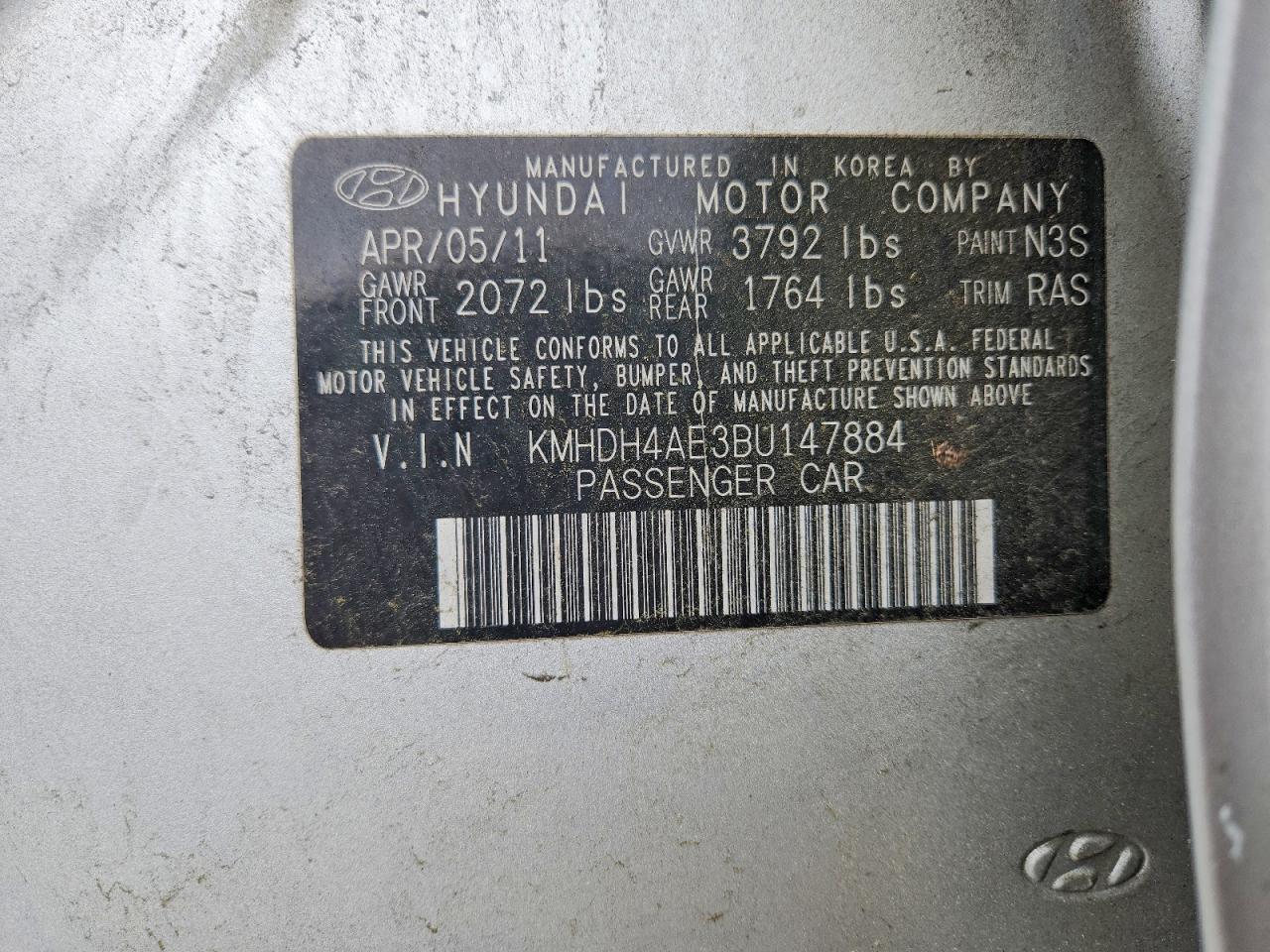 2011 HYUNDAI ELANTRA