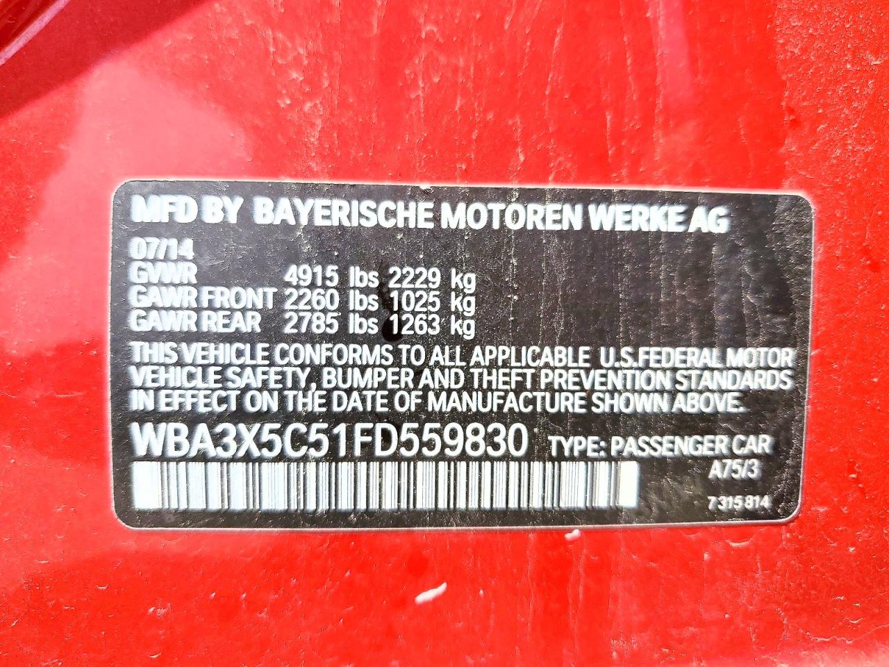 2015 BMW 3 SERIES
