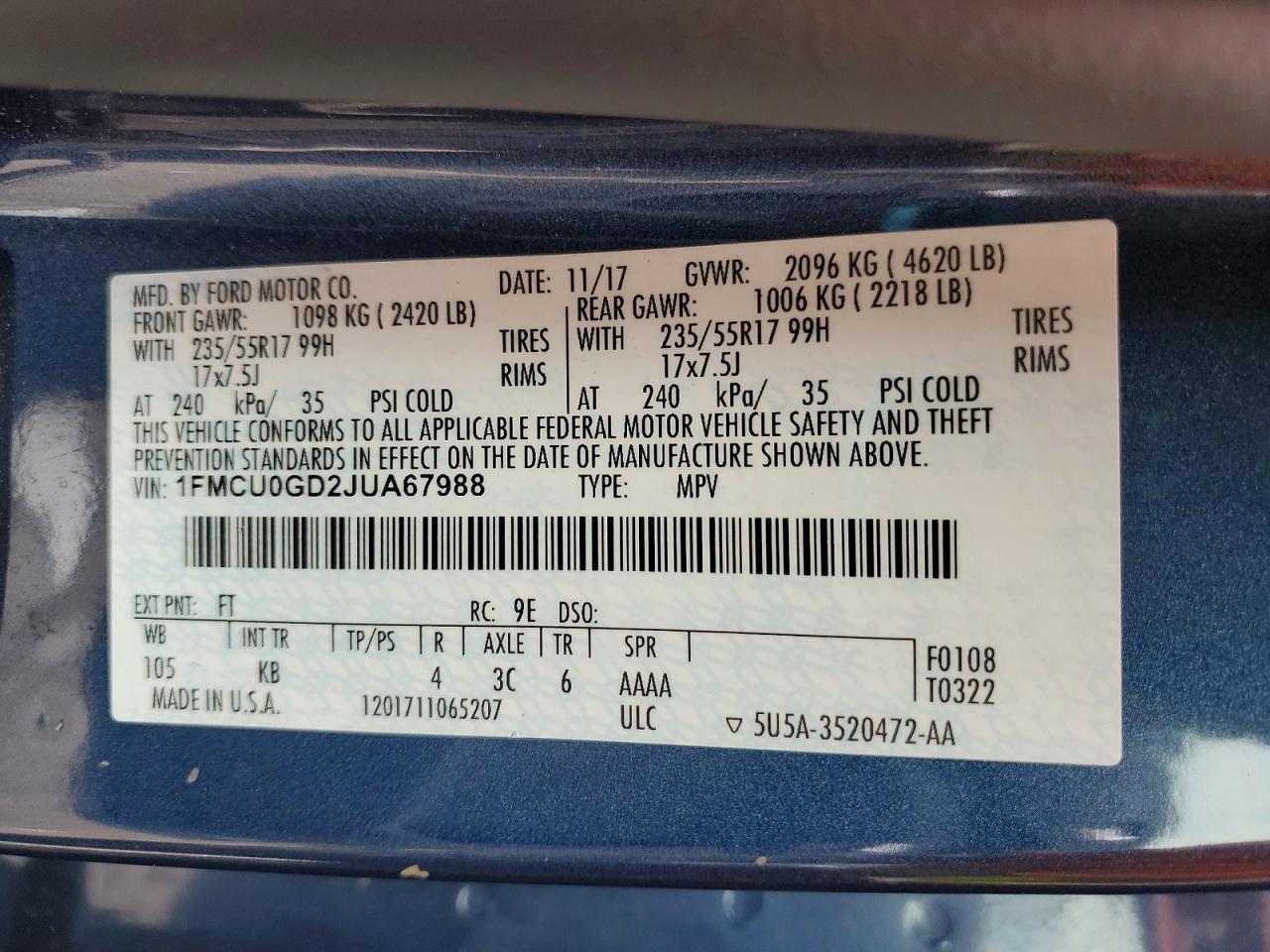 2018 FORD ESCAPE