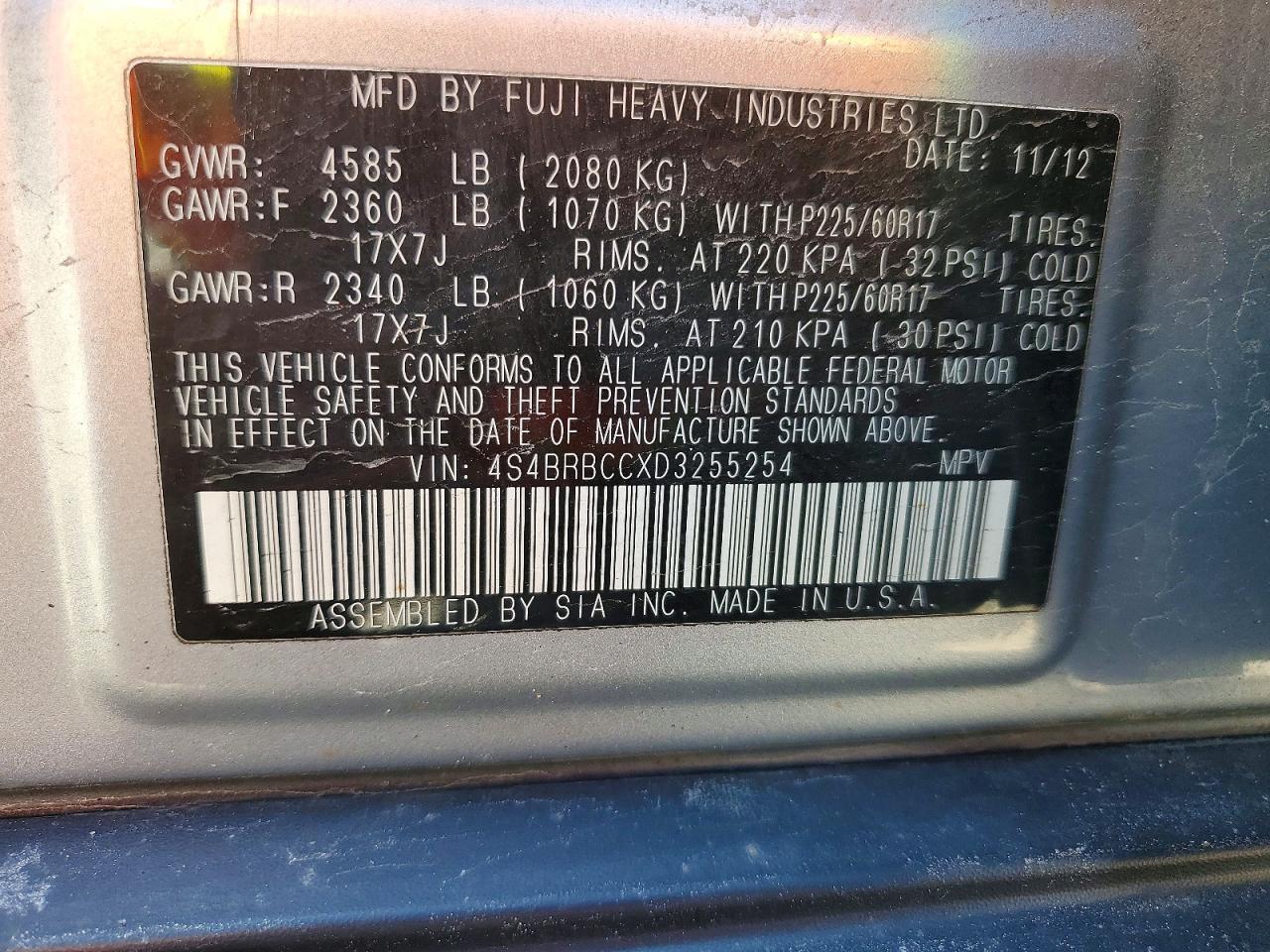 2013 SUBARU OUTBACK