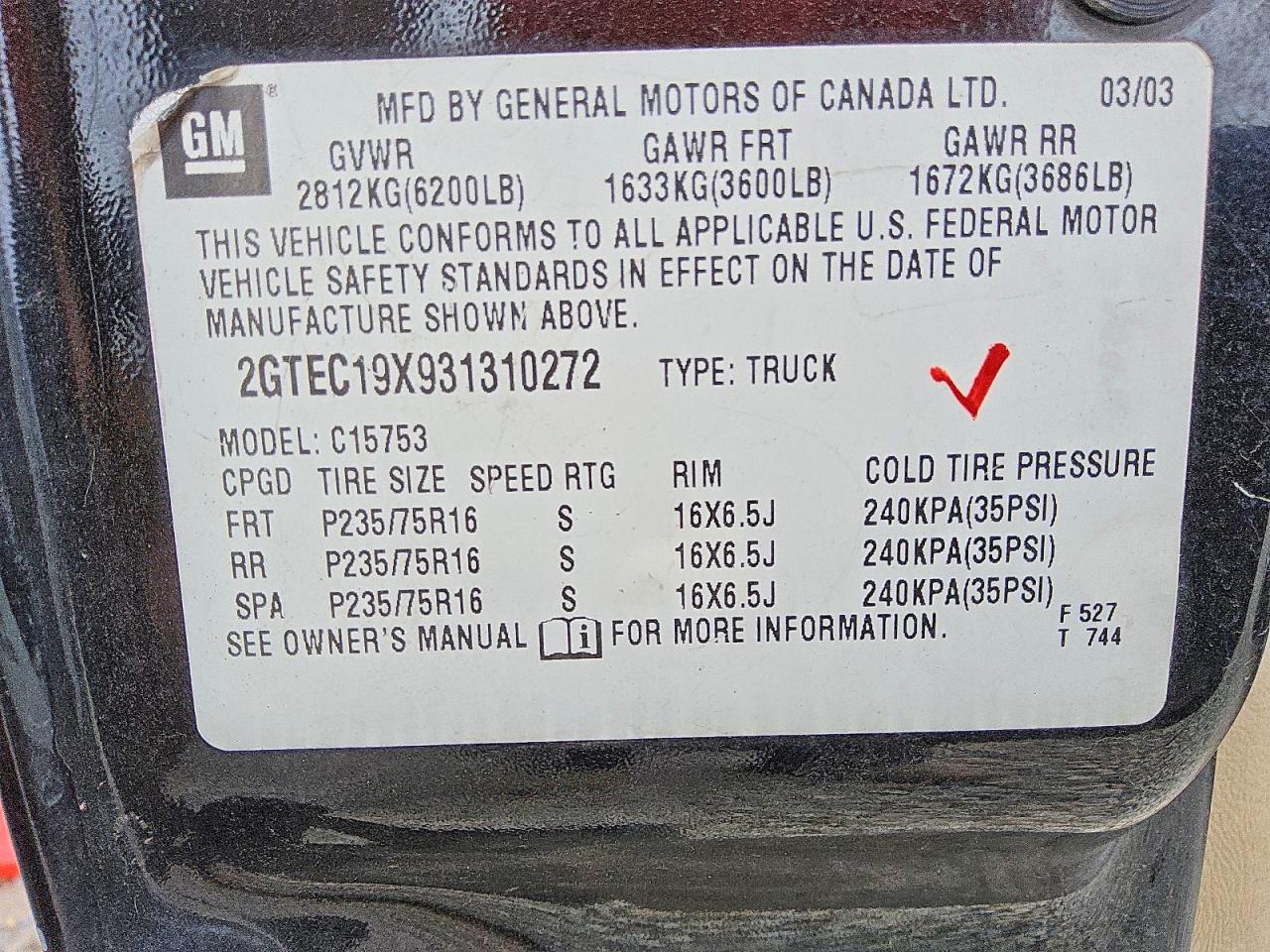 2003 GMC SIERRA