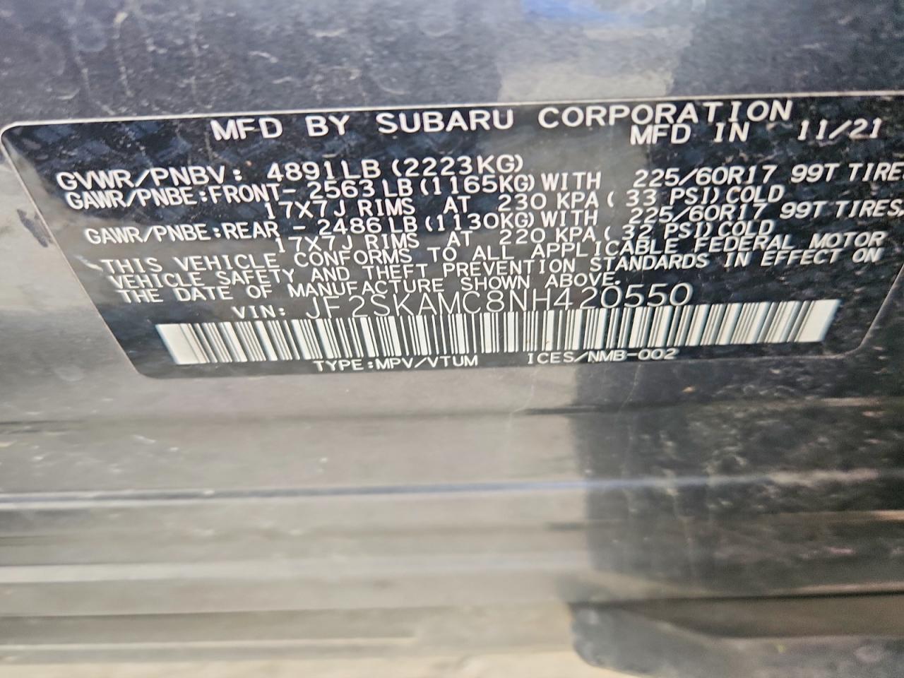 2022 SUBARU FORESTER